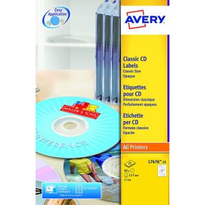 DVDS AVERY AVERY ETIQUETAS CD/DVD LASER 25 LABELS